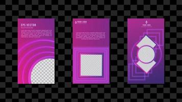 Blue Purple Gradient Vertical Social Media Template Design Abstract Background EPS 10 Vector