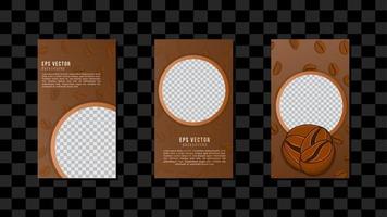 Coffee Vertical Social Media Template Design Abstract Background EPS 10 Vector used for Cafe Coffee Shop Banner