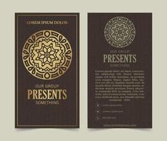 Luxury business card template with Ornaments design vector