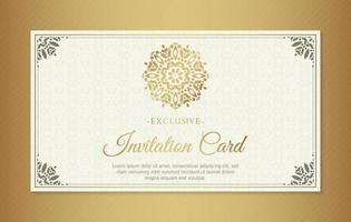 Gold invitation background style ornamental pattern vector