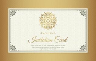 Gold invitation background style ornamental pattern vector