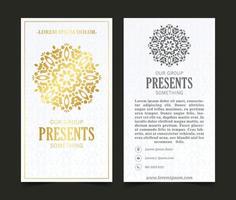 Luxury business card template with Ornaments design vector