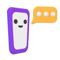 Funny smartphone with speech bubble. vector