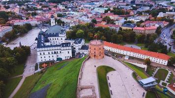 The Gediminas Castle Tower by Drone in Vilnius, Lithuania photo