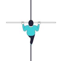 Rope walker with a stick in his hands. vector