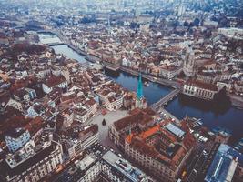 Aerial photo of Zurich, Switerland by drone