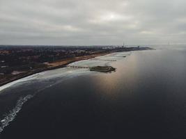 View above the Oresund in Malmo, Sweden photo