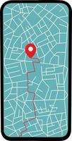 Navigation map on the phone. Destination point. map of the area, city. Path. Delivery, direction. Get directions vector