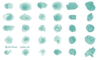 Set of vector round spots in a watercolor style. Suitable for abstract backgrounds and trendy decor, cards, design invitations, etc.