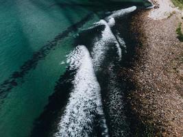 playa unstad en las islas lofoten en noruega foto