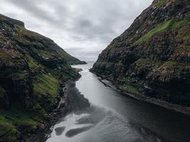 vistas alrededor de saksun en streymoy, islas feroe foto