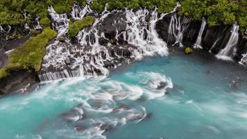 Hraunfossar Waterfalls in the Highlands of Iceland photo