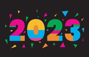 2023 number with colorful neon suitable for calendar header, poster or greeting card vector