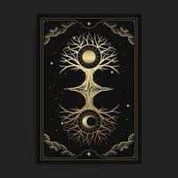 Tree of life with sun and moon ornament vector