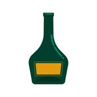 Glass bottle for wine. Vector illustration in flat style. Isolated object on a white background