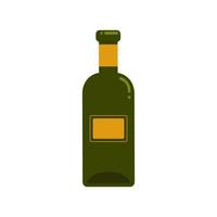 Glass bottle for wine. Vector illustration in flat style. Isolated object on a white background