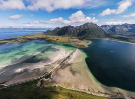 Views from hiking Matmora in the Lofoten Islands in Norway photo