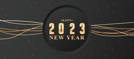 fondo de año nuevo 2023 con degradado negro y destellos vector