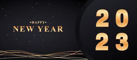 New year 2023 background with gradient black and gold colors vector