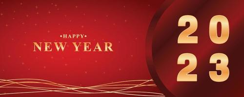 New year 2023 background with gradient red and gold colors vector