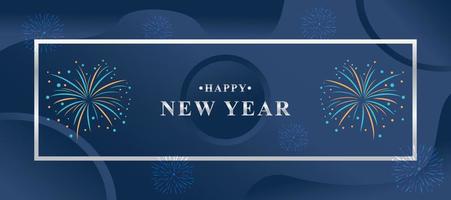 New year 2023 background with boxes and fireworks vector