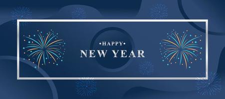 New year 2023 background with boxes and fireworks vector