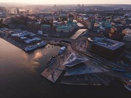 Views from Stenpiren at sunrise in Gothenburg, Sweden photo