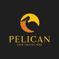 circle pelican logo vector icon design illustration