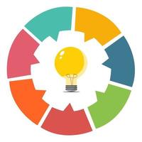 7 step Infographic business data circle. Can be used for workflow layout, banner, diagram, number options, step up options, web design. Creative concept for infographic. vector