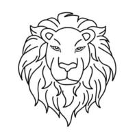 Outline of Lion's head for coloring book. Flat cartoon Vector illustration isolate on white background