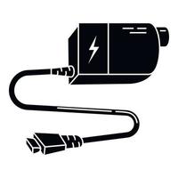 Electronic cigarette charger icon, simple style vector