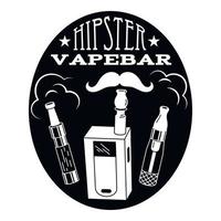 Hipster vape bar logo, simple style vector