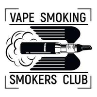 Vape smoking logo, simple style vector