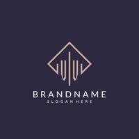 VV initial monogram logo with rectangle style design vector