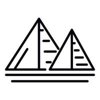 Two egyptian pyramids icon, outline style vector