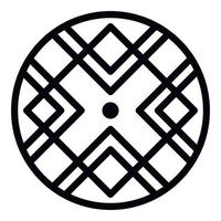 Alchemy circle icon, outline style vector