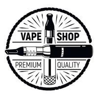 Vape shop logo, simple style vector