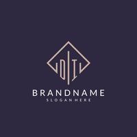 DI initial monogram logo with rectangle style design vector