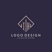 IX initial monogram logo with rectangle style design vector