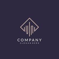 VN initial monogram logo with rectangle style design vector