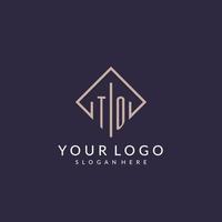 TO initial monogram logo with rectangle style design vector