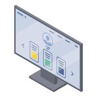 Website on monitor icon, isometric style vector