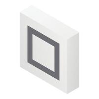 Mark square icon, isometric style vector