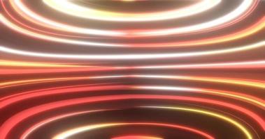 Orange luminous lines raised from magical energy lines and stripes on a black background. Abstract background photo