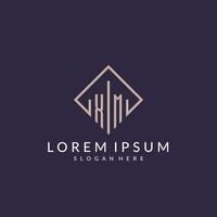XM initial monogram logo with rectangle style design vector