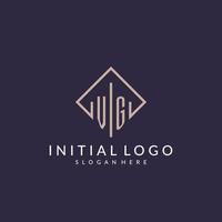 VG initial monogram logo with rectangle style design vector