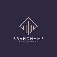 IV initial monogram logo with rectangle style design vector