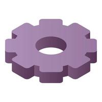 Gear system icon, isometric style vector