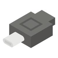 icono de adaptador tipo c, estilo isométrico vector