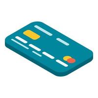 icono de tarjeta de crédito, estilo isométrico vector
